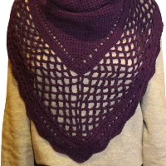 Handcrafted Aestlight-Style Shawl Scarf Wrap in Purple Paradise, NEW - Picture 1 of 9